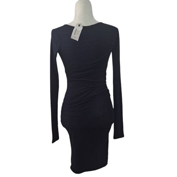 Rag & Bone Twist Ruched Navy Long Sleeve Bodycon Dress Size XS - Picture 6 of 9